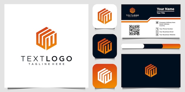 Streszczenie początkowej litery w szablon projektu logo i wizytówka