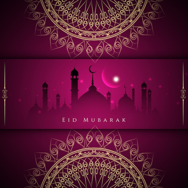 Streszczenie Stylowy Eid Mubarak Tle
