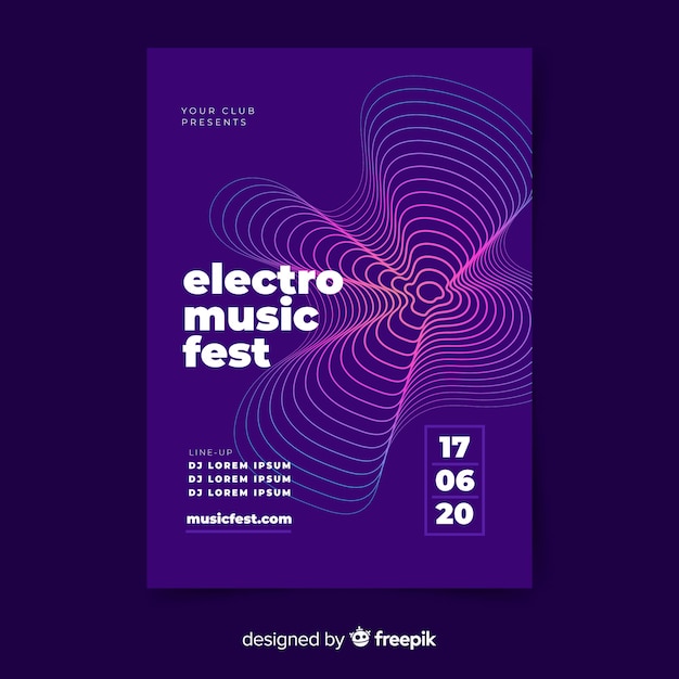 Streszczenie Szablon Plakat Muzyka Elektroniczna