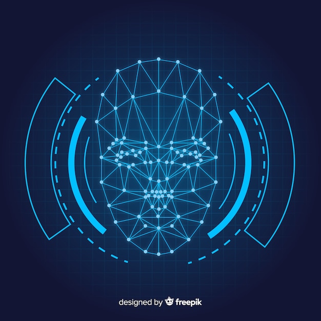 Streszczenie Tło Rozpoznawania Płaskiej Twarzy