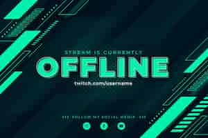 Bezpłatny wektor streszczenie transparent twitch offline