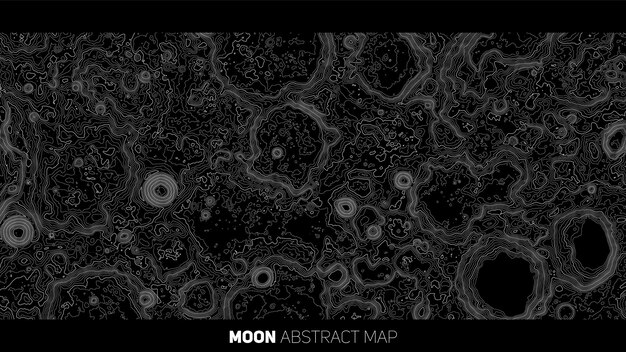 Streszczenie wektor Mapa reliefowa Księżyca Wygenerowana koncepcyjna mapa elewacji Księżyca Izolie elewacji powierzchni krajobrazu Mapa geograficzna Projekt koncepcyjny Eleganckie tło dla prezentacji