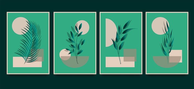 Streszczenie współczesnej kolekcji szablonów botanicznych plakatów