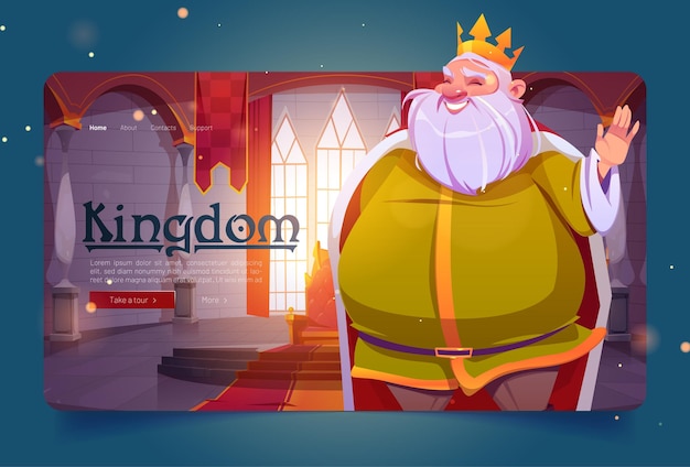 Strona Docelowa Kreskówki Królestwa, Król W Pałacu.