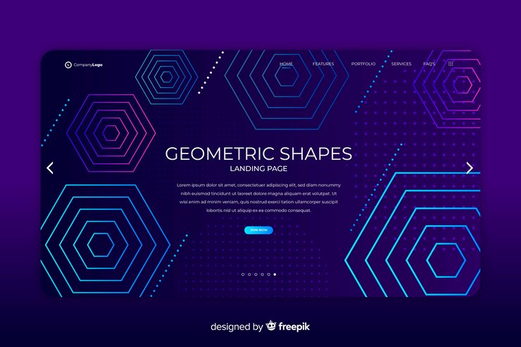 Bezpłatny plik Wektor strona docelowa kształtów geometrycznych