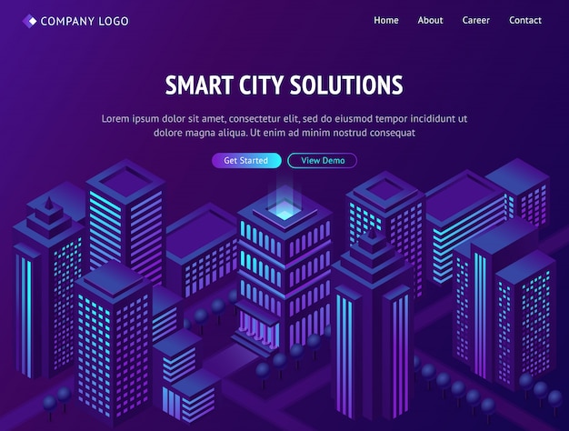 Strona Internetowa Izometrycznego Lądowania Inteligentnych Rozwiązań Miejskich