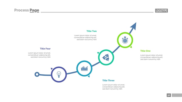 Strzałka wykres z czterech elementów szablonu