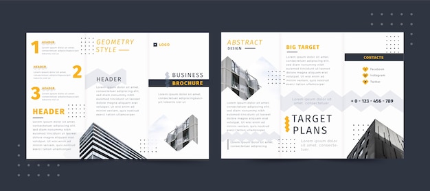 Bezpłatny wektor styl geometryczny broszury biznesowej