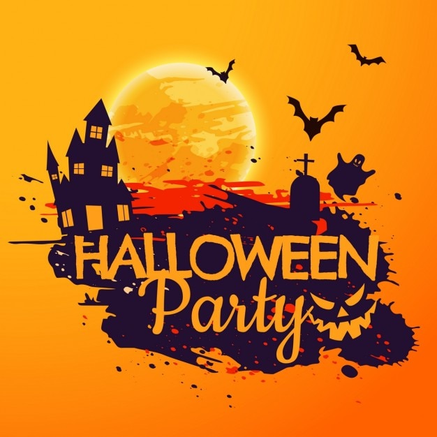 Bezpłatny wektor styl grunge halloween party background