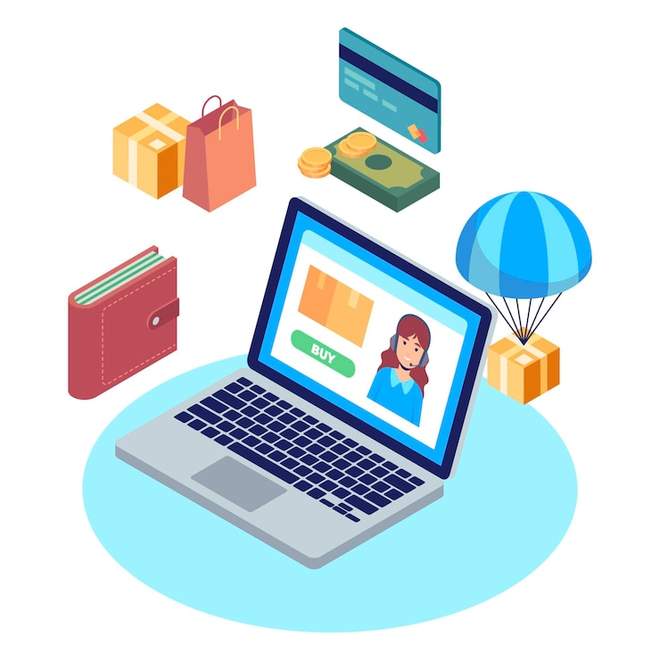 Bezpłatny plik Wektor styl koncepcji izometryczny e-commerce