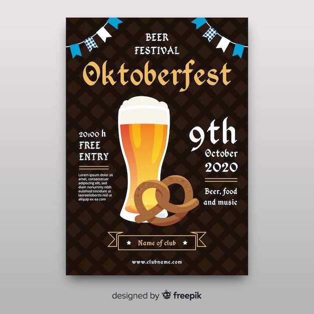Styl Płaski Plakat Oktoberfest