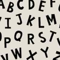 Bezpłatny wektor stylizowany zestaw alfabetu