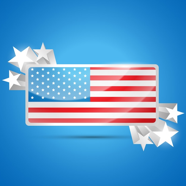 Bezpłatny wektor stylowe ameryka? skie flagi niezależności projekt etykiety