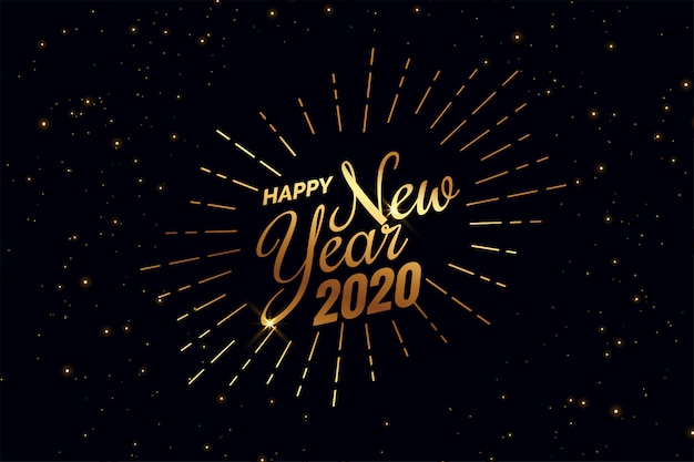 Stylowy czarny i złoty szczęśliwego nowego roku 2020 tło