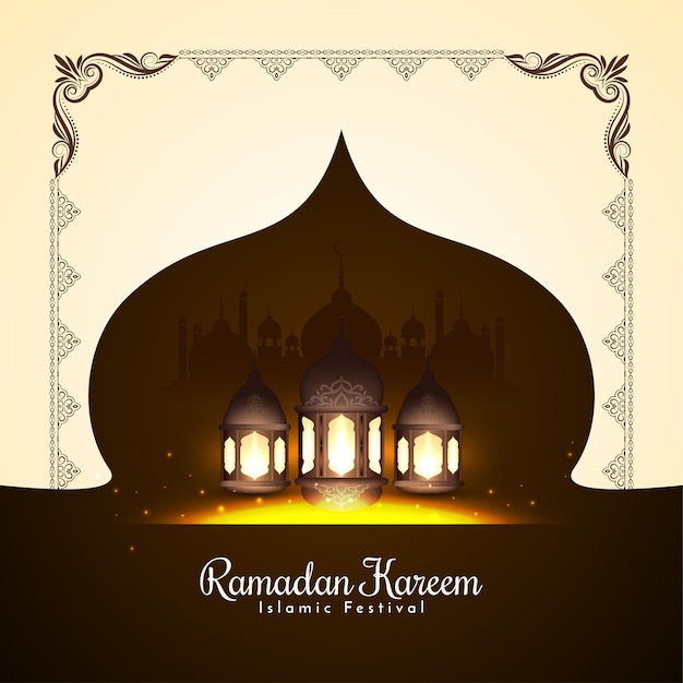 Stylowy Ramadan Kareem Islamski Święty festiwal pozdrowienie wektor wzór tła