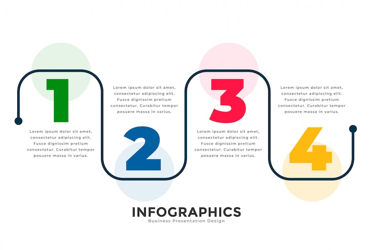 Bezpłatny plik Wektor stylowy szablon czterech linii nowoczesnej linii infographic