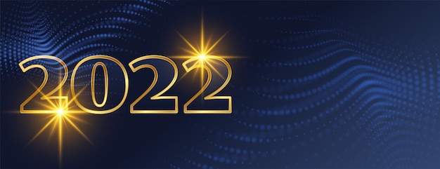 Bezpłatny wektor stylowy złoty szeroki baner premium 2022