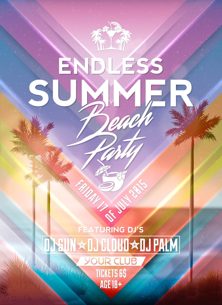 Bezpłatny plik Wektor summer party plakat projekt
