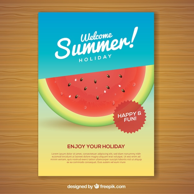 Summer Party Plakat Z Smacznym Arbuzem