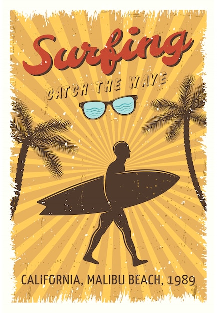 Surfing Plakat Retro