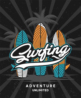 Surfowanie z projektami plakatów z desek surfingowych