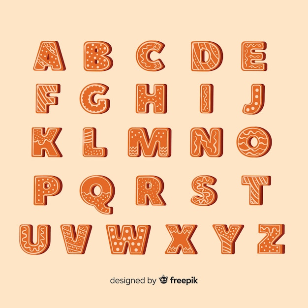 Świąteczne opakowanie alfabetu z piernika