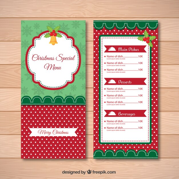 Świąteczny odcinek specjalny szablon menu w stylu vintage