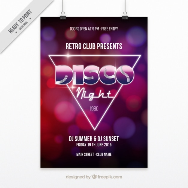 Światło Plakat Disco Nocy