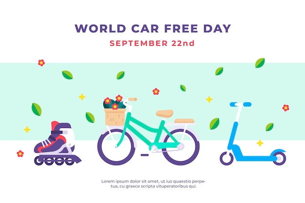 Bezpłatny wektor Światowy dzień bez samochodu