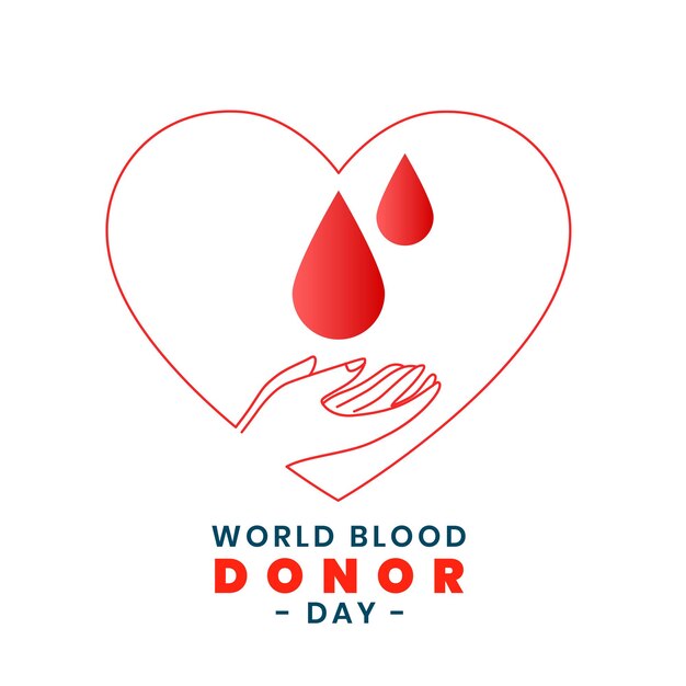 Bezpłatny wektor Światowy dzień dawcy krwi z wolną ręką