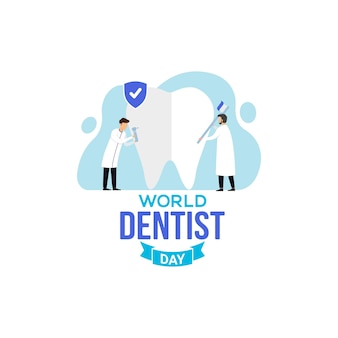 Światowy dzień dentysty kwadratowy transparent wektor ilustracja