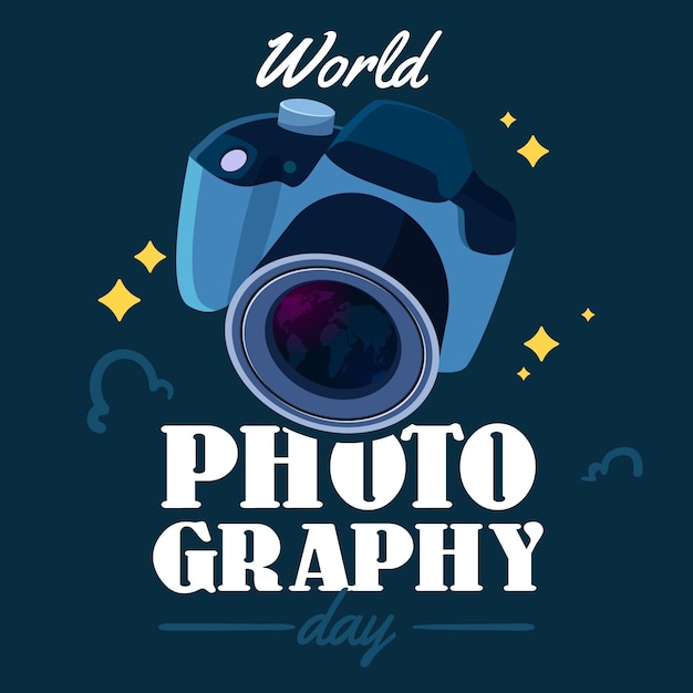 Bezpłatny wektor Światowy dzień fotografii