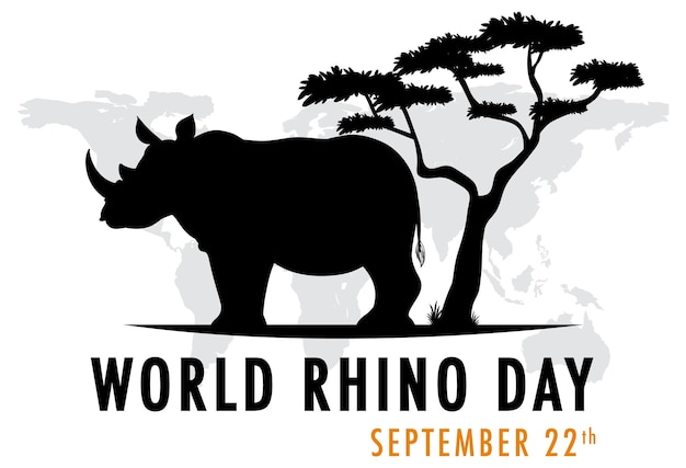 Bezpłatny wektor Światowy dzień nosorożca 22 września banner