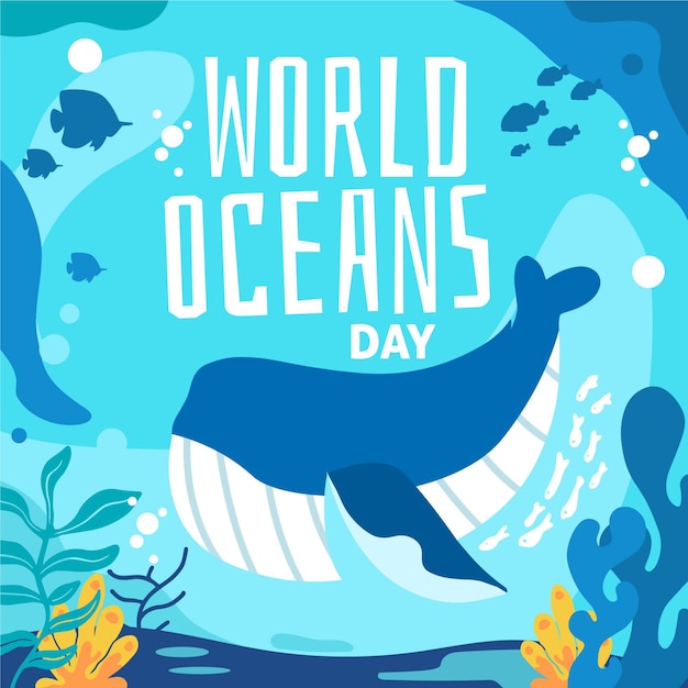 Światowy dzień oceanów ilustracja koncepcja
