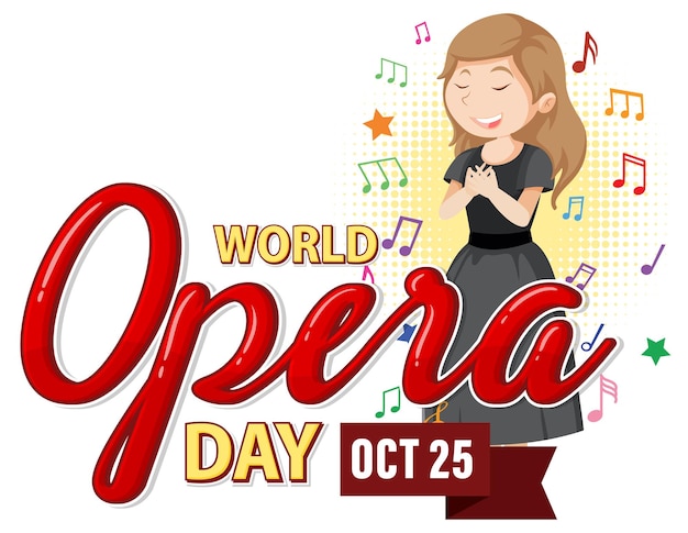 Światowy Dzień Opery Banner Koncepcja Wektor