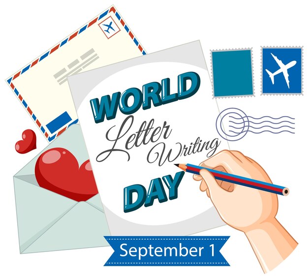 Światowy dzień pisania listów projekt banera