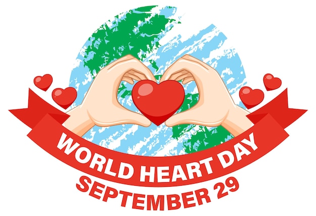 Bezpłatny wektor Światowy dzień serca 29 września