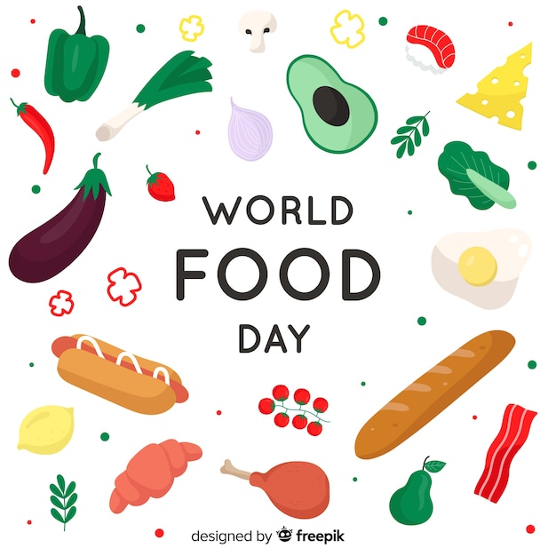 Światowy dzień żywności koncepcja z płaskim tle