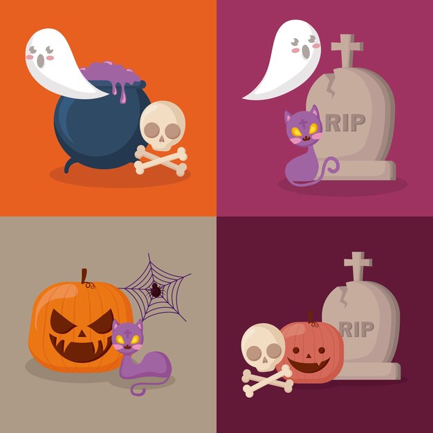 Święto Halloween zestaw ikon