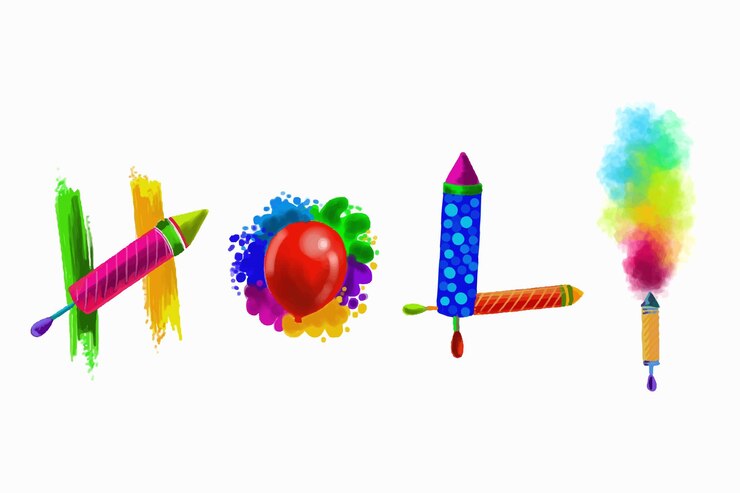Bezpłatny plik Wektor świętowanie holi kolorowe na tle indyjskiego festiwalu