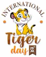 Bezpłatny wektor Świętowanie międzynarodowego dnia tygrysa