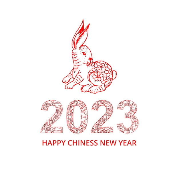 Symbol Chińskiego Nowego Roku 2023 Ozdobiony Tłem Królika