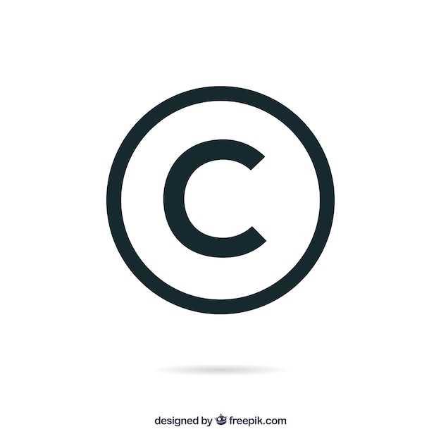 Symbol praw autorskich w stylu płaskiej
