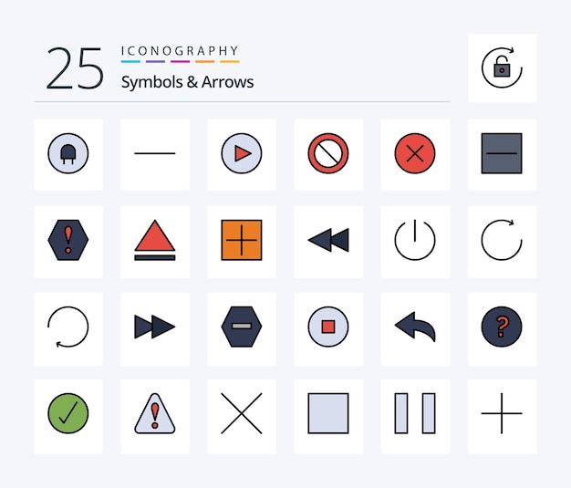 Symbole Strzałki 25 Linii Wypełniony Pakiet Ikon, W Tym Błąd Ukryj Anuluj Usuń Ukryj