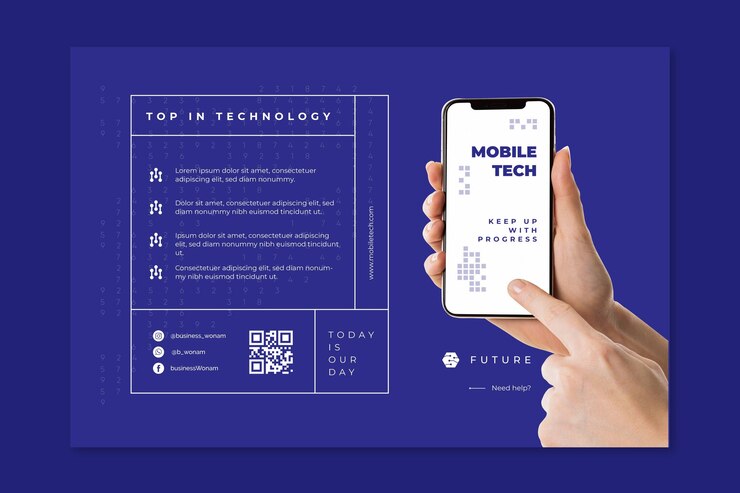 Bezpłatny plik Wektor szablon banera technologii mobilnej