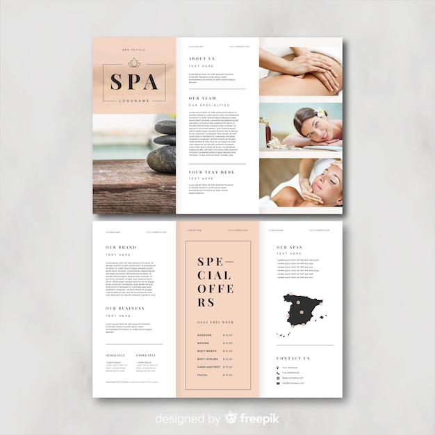 Szablon Broszura Spa Trifold