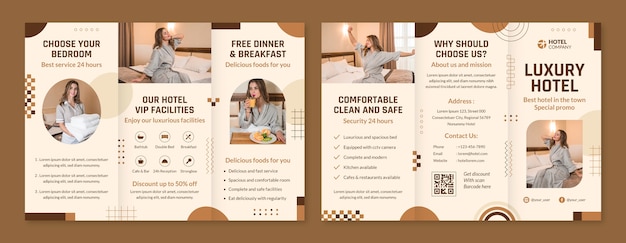 Bezpłatny wektor szablon broszury dla branży hotelarskiej