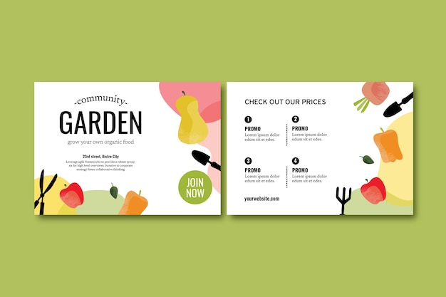 Bezpłatny wektor szablon broszury o ogrodnictwie i uprawie