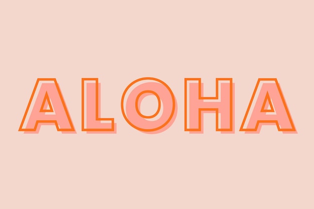 Szablon czcionki typografii Aloha