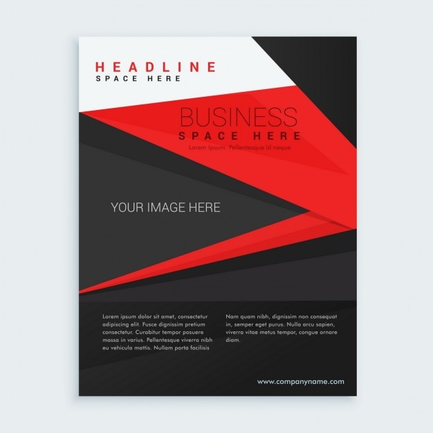 Bezpłatny wektor szablon czerwone i czarne biznes broszura